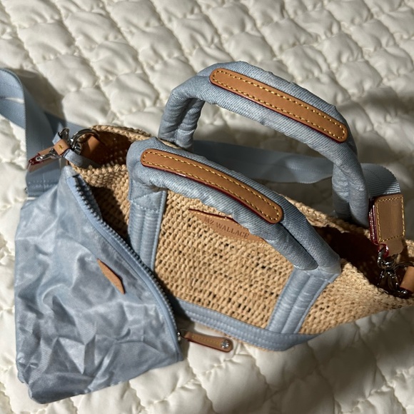MZ Wallace  Mini Raffia Tote - Crochet Denim - Picture 3 of 5